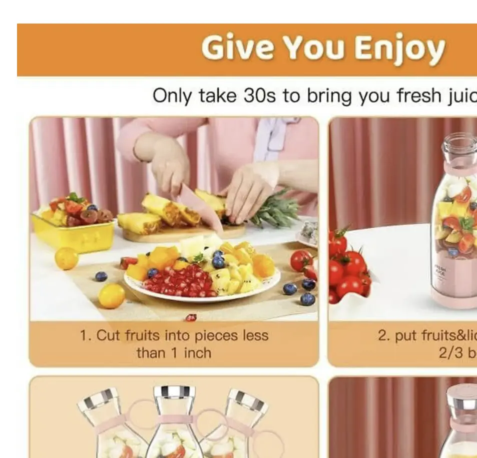 blender portable juicer for smoothie 420 ml