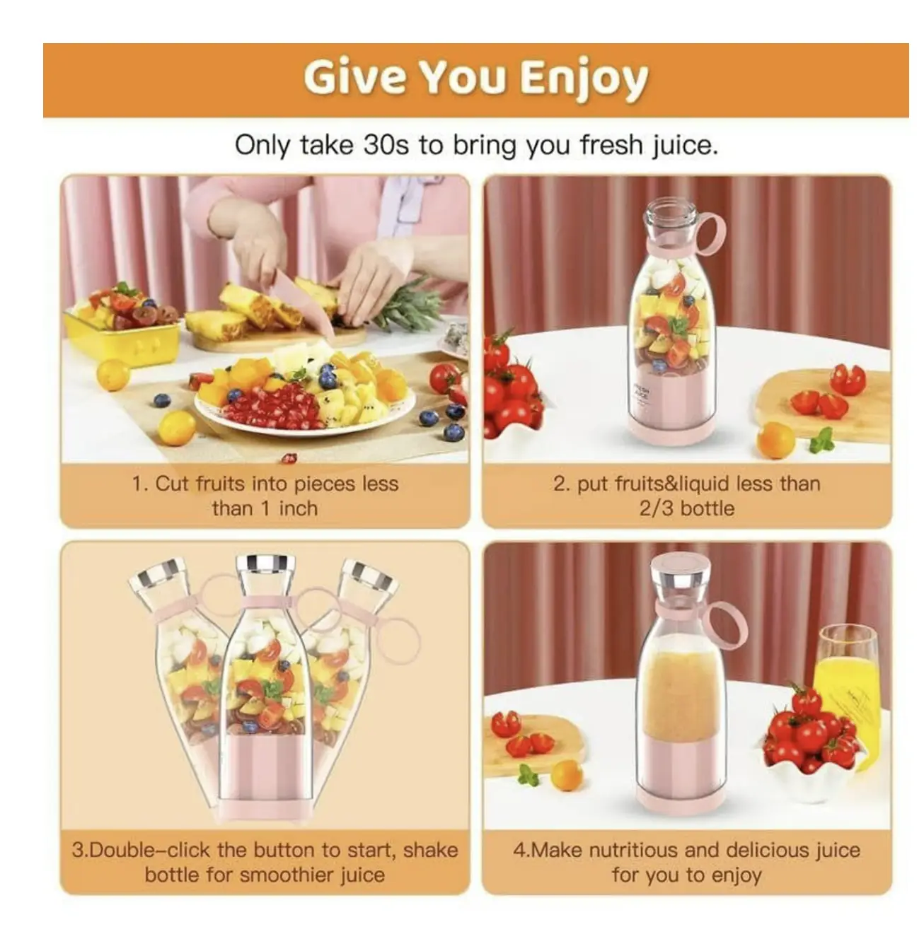 blender portable juicer for smoothie 420 ml